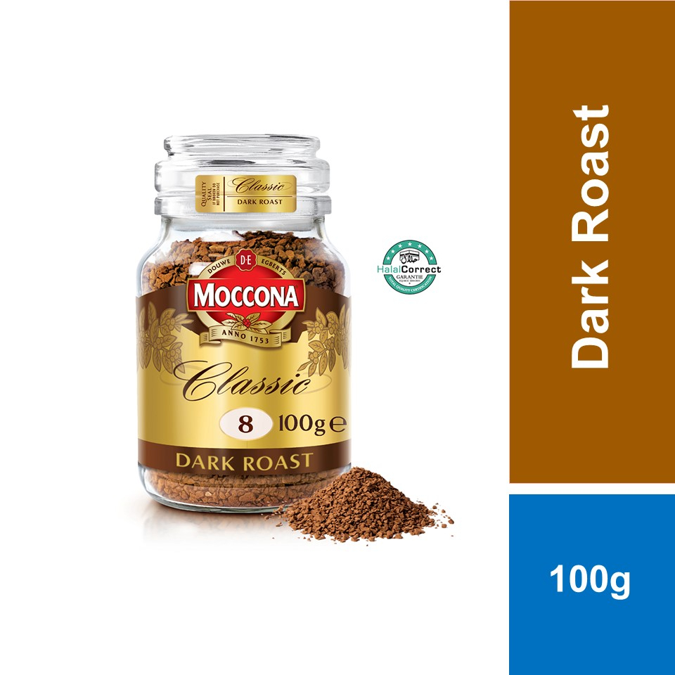 MOCCONA Classic Dark Roast Freeze Dried Instant Coffee Jar 100g