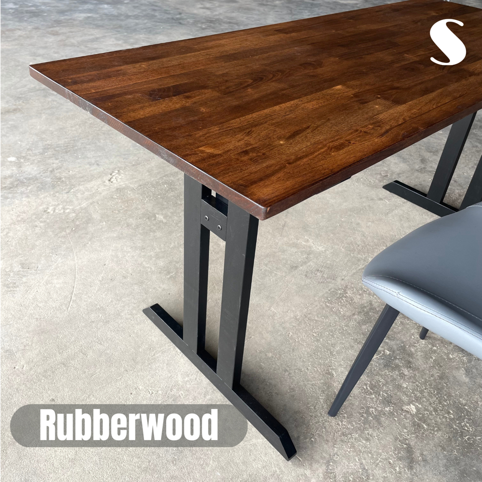 Itzel L Table made of 100% Solid Rubberwood with modern and elegant ...