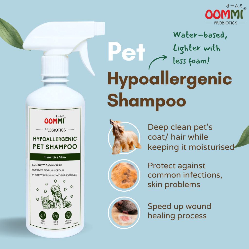 Oommi Probiotics Hypoallergenic Pet Shampoo Sensitive Skin