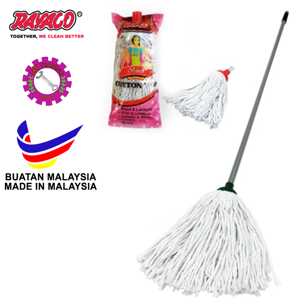 RAYACO R400 WOODEN HANDLE COTTON MOP / MOP LANATAI SEKALI KAYU / FLOOR