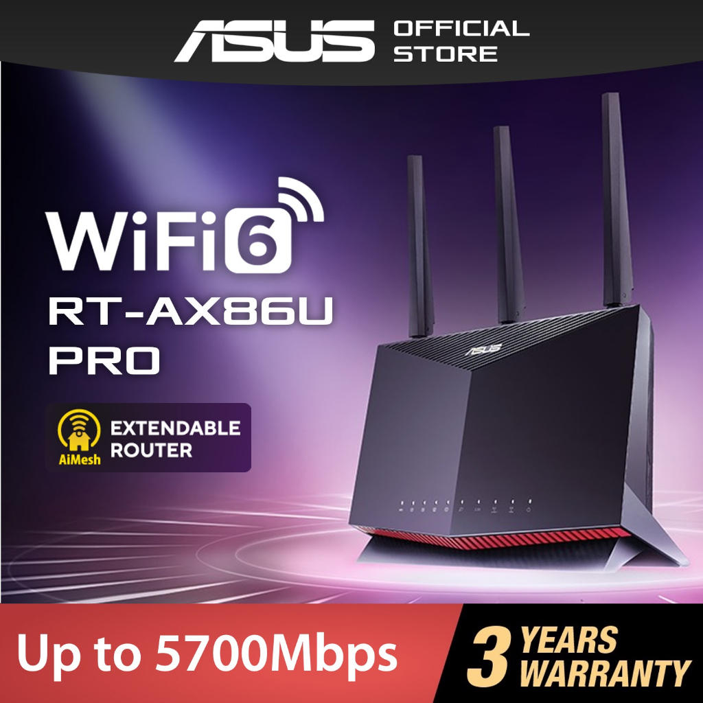 ASUS RTAX86U Pro WiFi 6 AX5700 Wireless Router Dual Band AiProtection