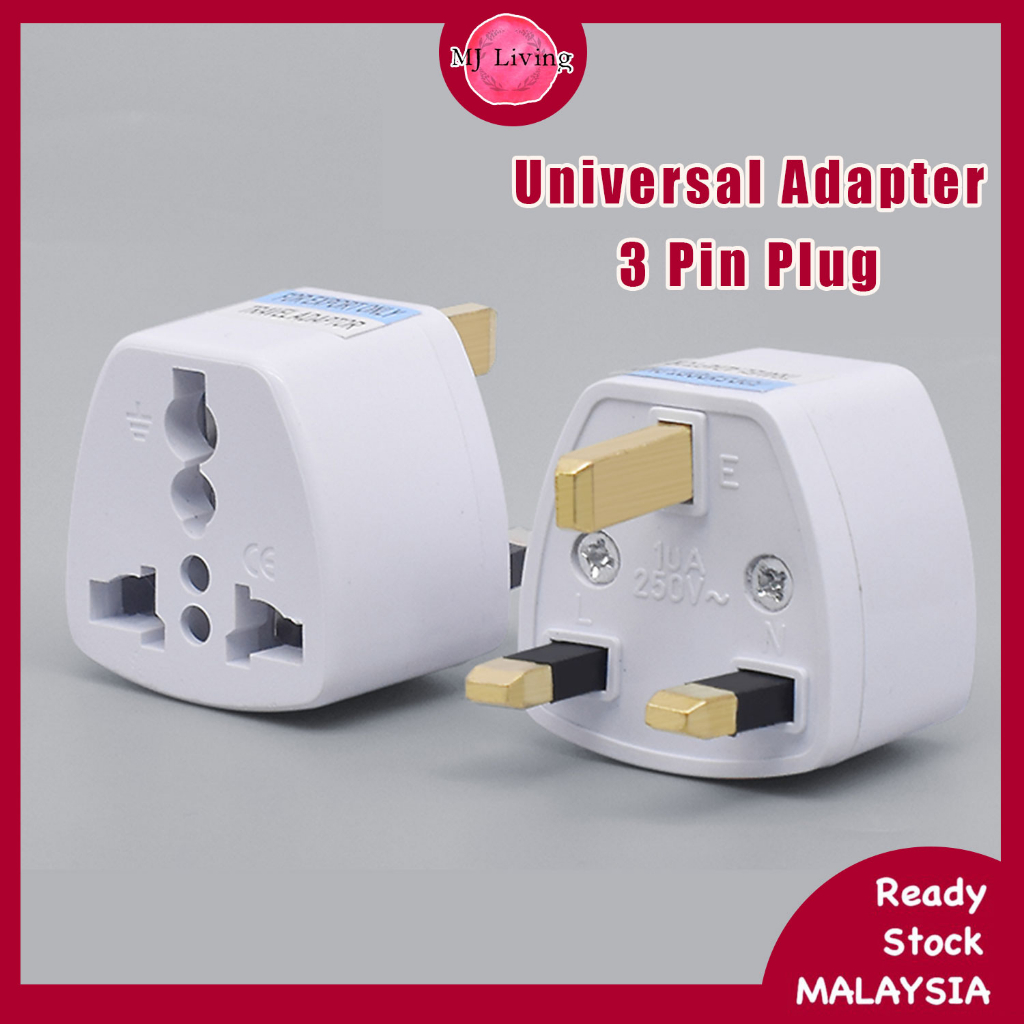 Universal 3 Pin Plug Adaptor 2 Pin US EU CHINA Multi Pin To Malaysia 3