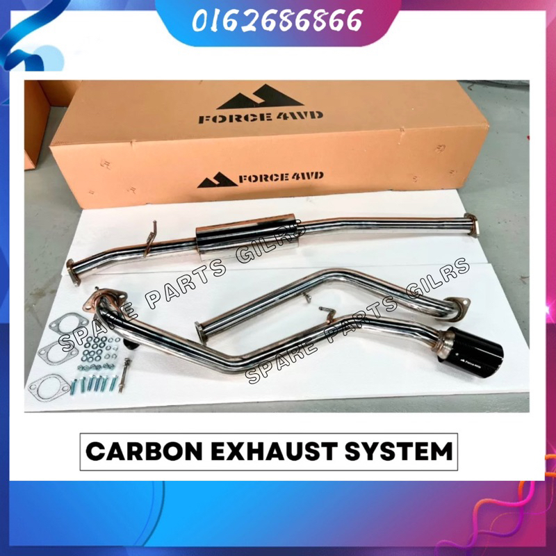 FORCE 4WD EXHAUST MUFFLER CARBON HILUX RANGER NAVARA D MAX TRITON