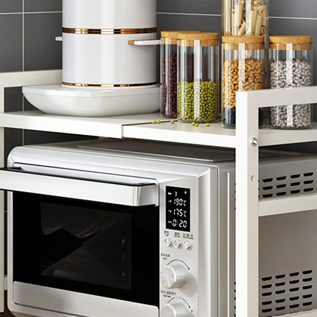 Expandable Microwave Oven Rack Shelf Kitchen Countertop Organizer Stand