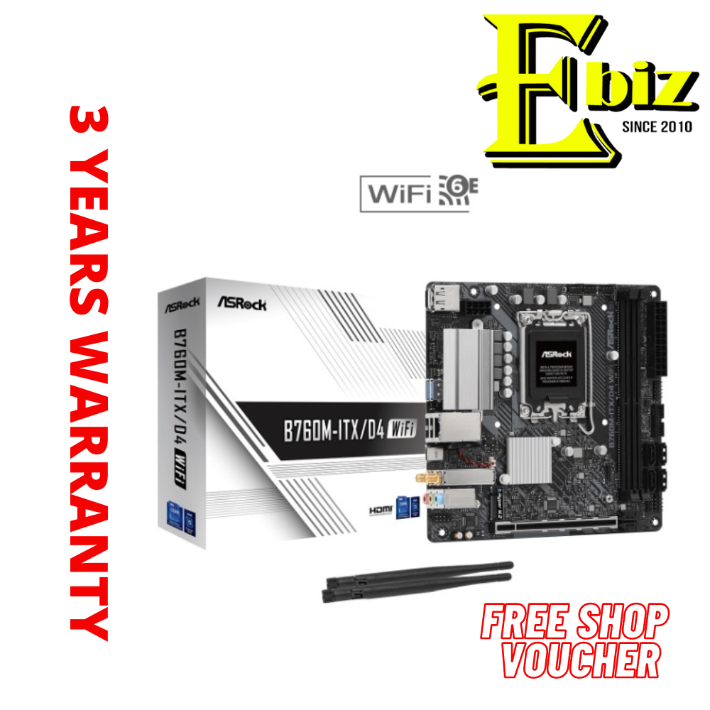 ASROCK B760M-ITX/D4 WiFi LGA1700 DDR4 Mini ITX Motherboard