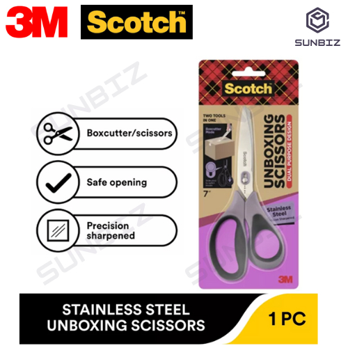 3M Scotch NonStick / Stainless Steel 2 in 1 Unboxing Scissors (7inch