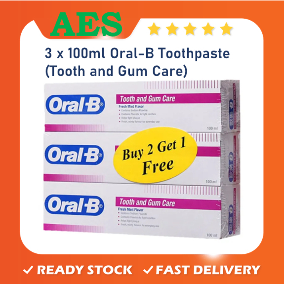 Oral-B 3 x 100ml Tooth and Gum Care Toothpaste Fresh Mint Flavor (Exp ...