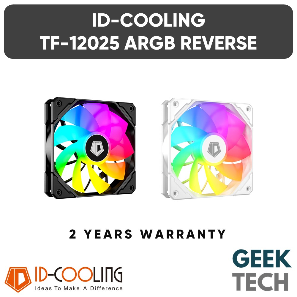 IDCooling TF12025ARGB Reverse 120mm ARGB PWM Case Fan 120mm ARGB
