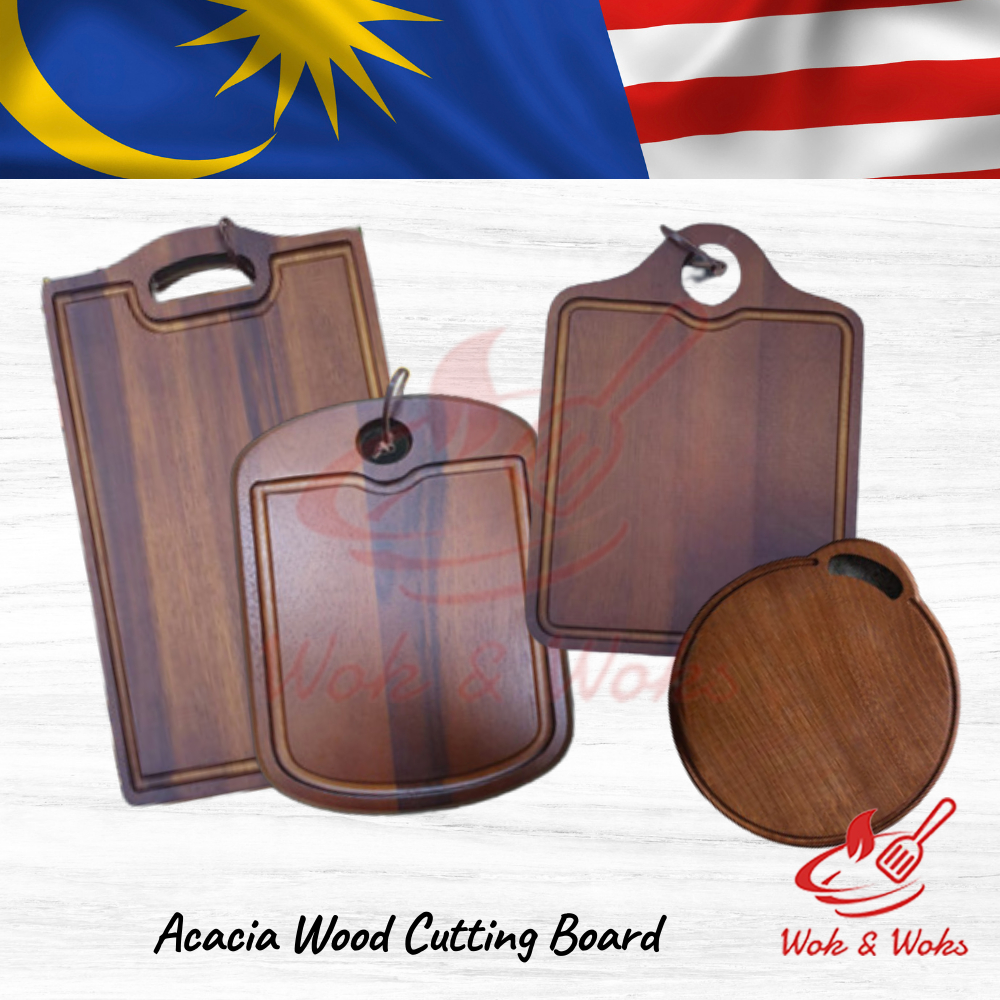 Acacia Wood Cutting Board / Papan Pemotong Kayu Akasia | Shopee Malaysia
