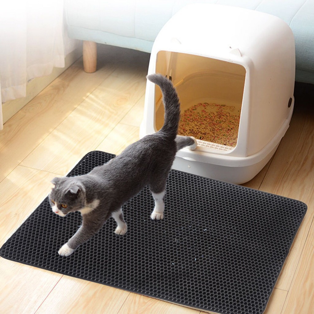 Double Layer Cat Litter Trap Mat Waterproof Eva Tebal Mat Carpet