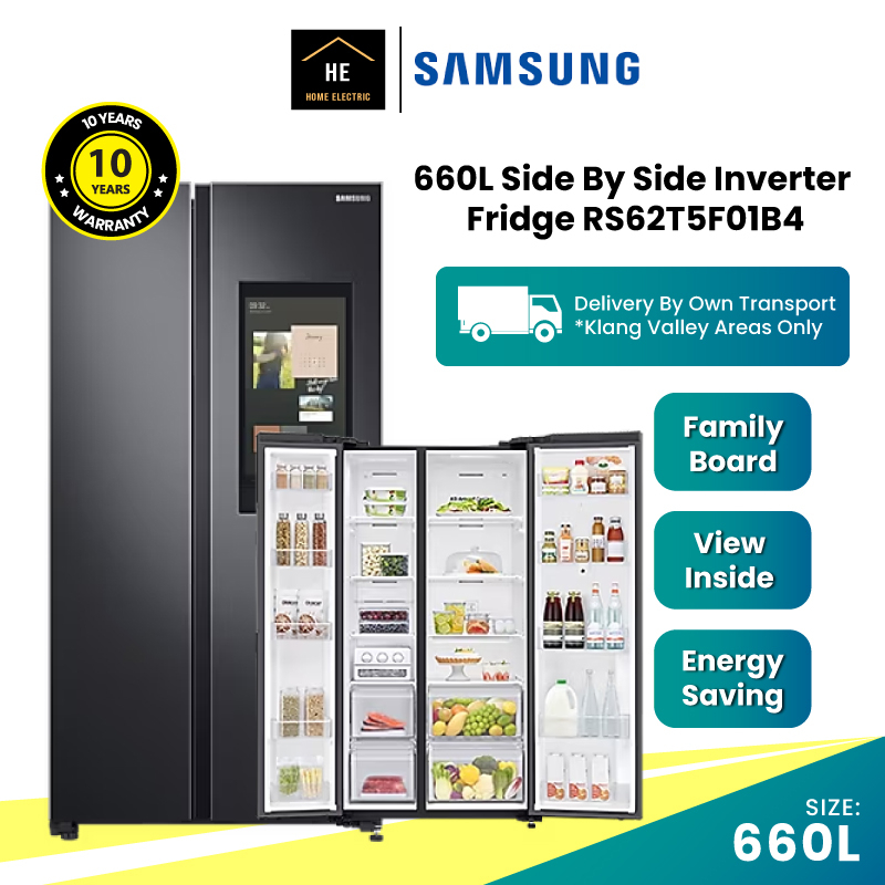 SAMSUNG 660L SIDE BY SIDE INVERTER FAMILY HUB FRIDGE REFRIGERATOR