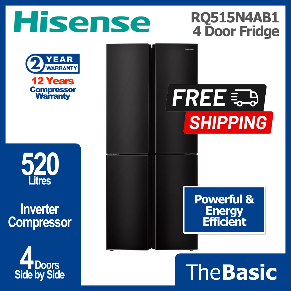HISENSE 4 Door 520L Inverter Refrigerator ( RQ515N4AB1 ) Shopee Malaysia