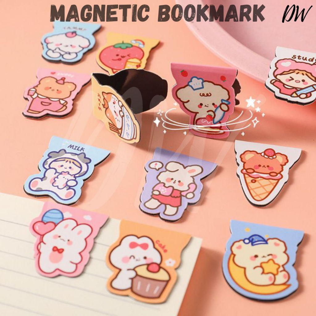 [DW] Cute Cartoon Magnetic Bookmark Magnet Bookmark Clip Cartoon Paper ...