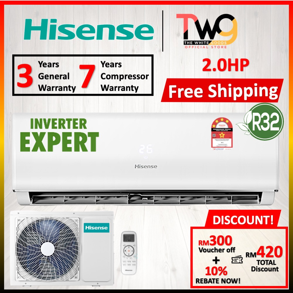 Free Shipping Hisense 2hp 25hp Inverter R32 Air Conditioner Ai20kags With Auto Clean 冷气机 6778