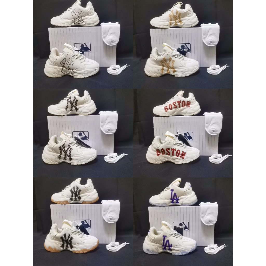 HOTFOOT MLB Korea New York Yankees Chunky Boston Pastel Redsox LA Dodgers  Sneakers Big Ball Chunky A Unisex Couple Shoes