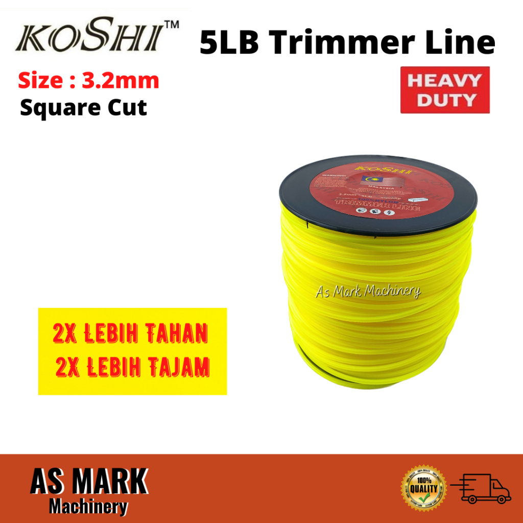 Koshi 5LB 3.2mm 100% Nylon Trimmer Line/Tali Mesin Rumput/Grass Cutting ...