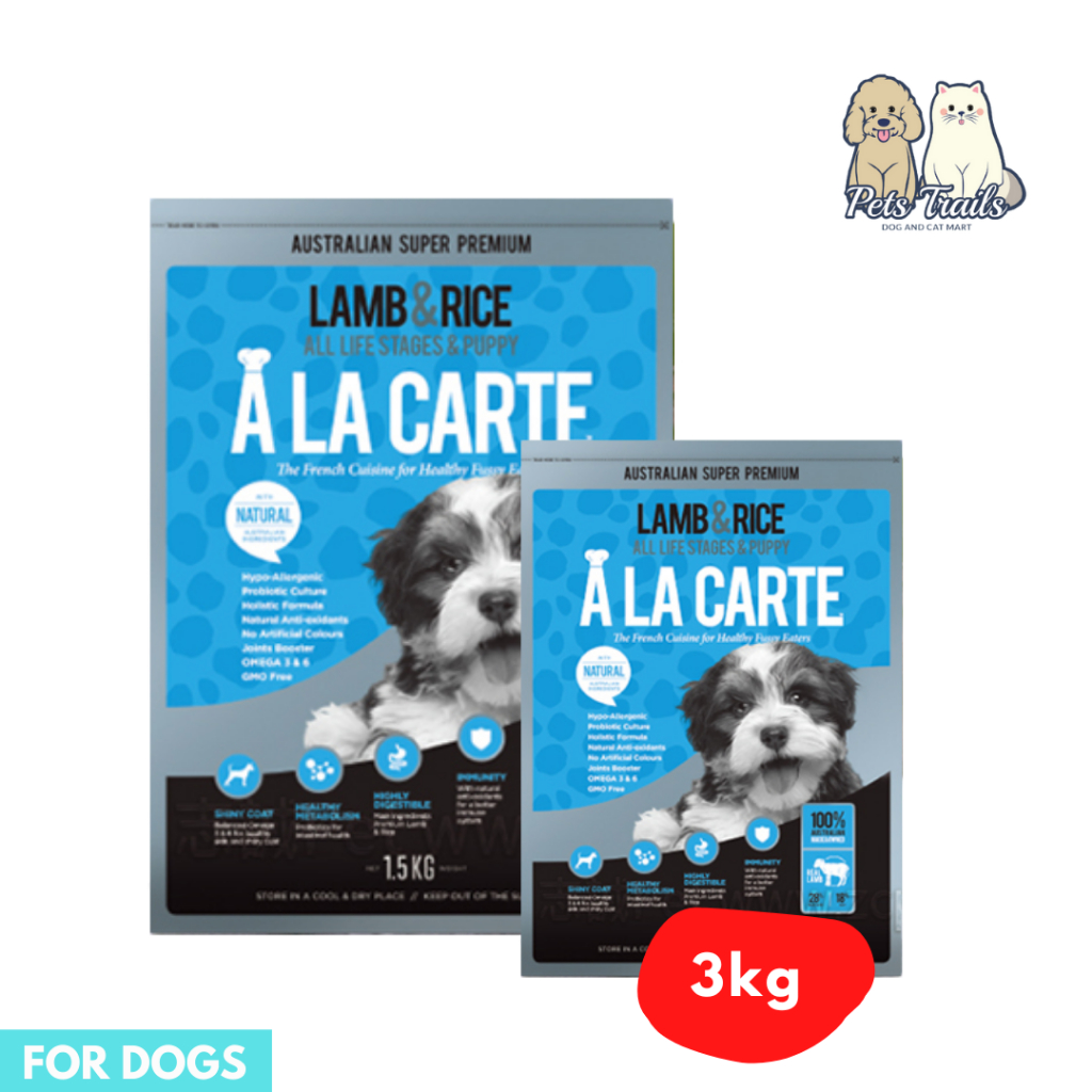 Ala carte DOG Lamb & Rice 3kg ALL LIFE STAGE ORIGINAL dog food