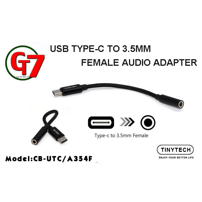TINYTECH USB TYPE-C TO 3.5MM FEMALE AUDIO ADAPTER (CB-UTC/A354F ...