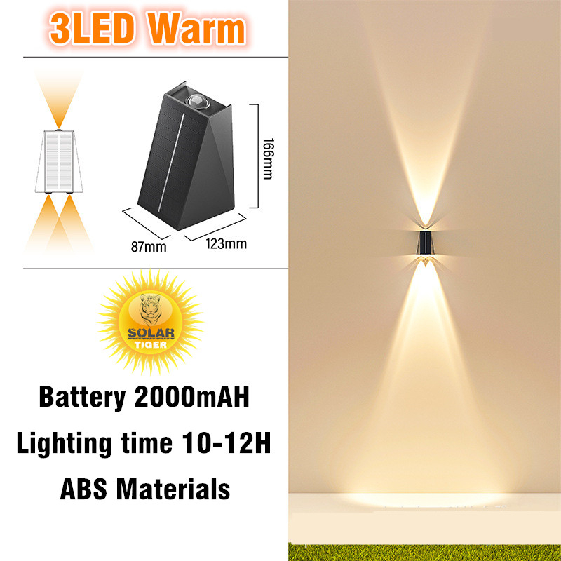 SolarTiger Solar Wall Light LED Waterproof Outdoor Lighting For Garden Decoration Lamp Big Size