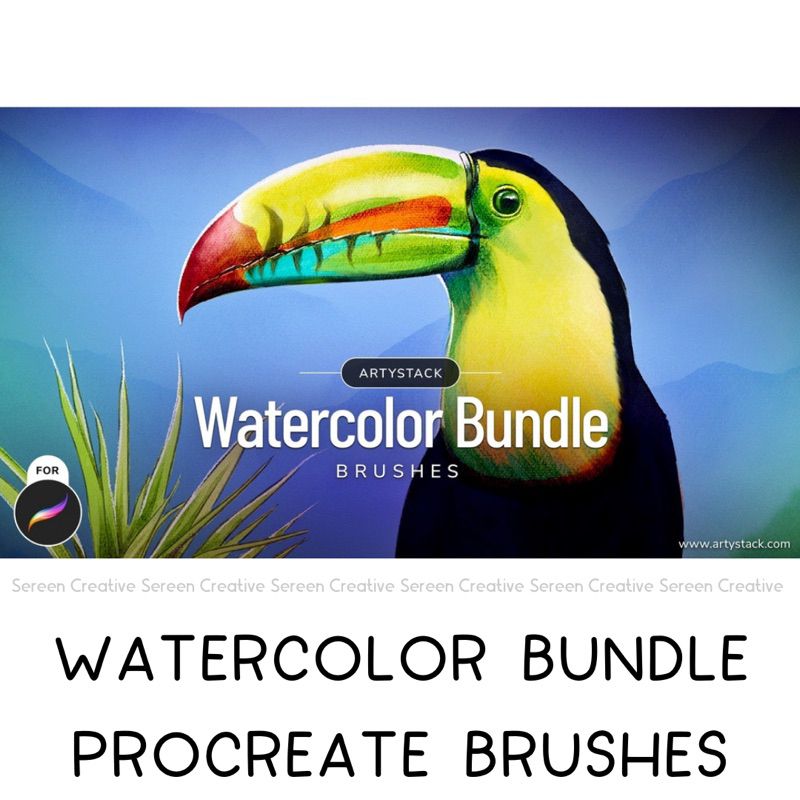 P435 ArtyStack's Watercolor Brush Sets Bundle for Procreate | Shopee ...