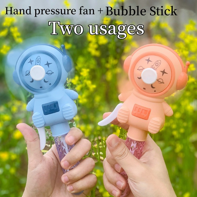 Bubble Wand Handheld Bubble Stick Manual Fan 2 in 1 Summer Children's