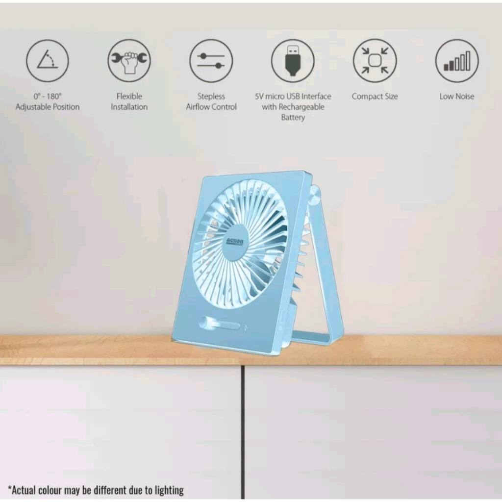 ACSON ATF04AB Mini USB Table Fan (Baby Blue) Shopee Malaysia