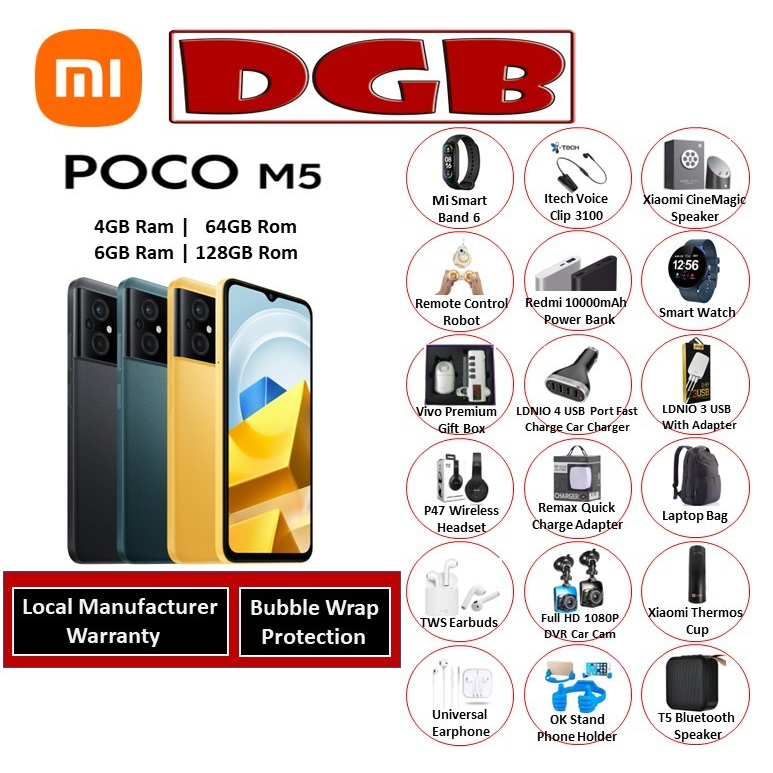 Xiaomi POCO M5 4GB/128GB Dual SIM, Colore Giallo, Versione EU - 6
