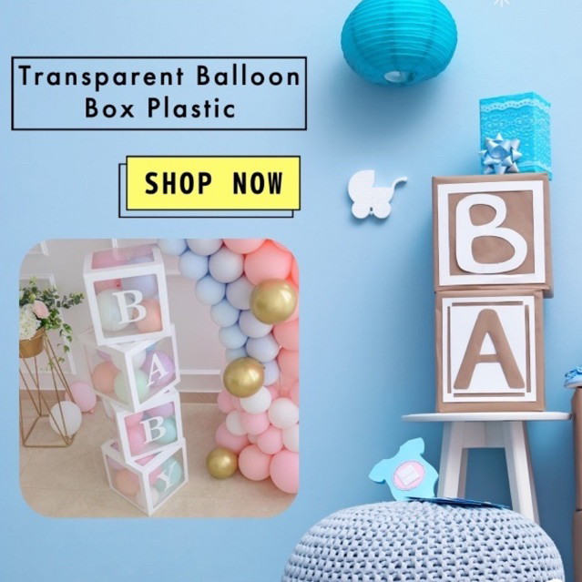 Transparent Balloon Box Plastic Balloon Box Baby Shower Kid Birthday  Wedding Decoration