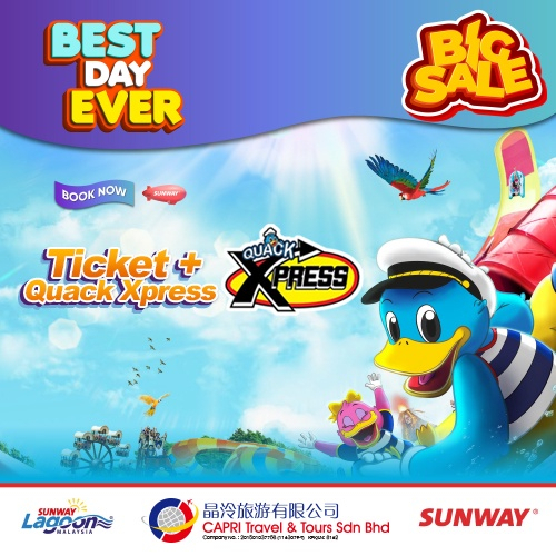 [UP TO RM30 OFF] Sunway Lagoon Ticket + Quack Express Discount Voucher