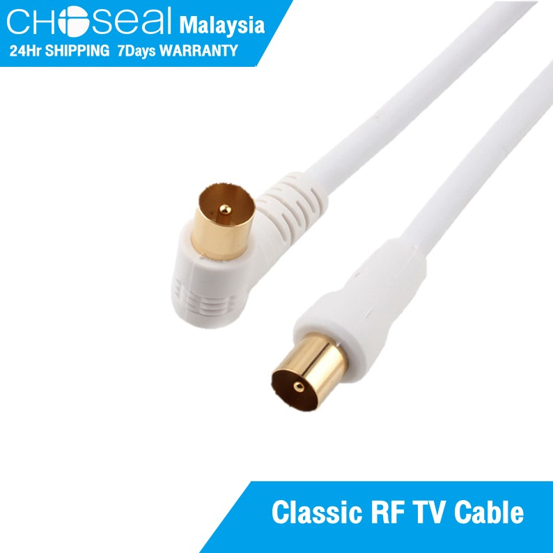 Choseal RF TV Cable Male to Male Antenna Cable 90Degree Coaxial Cables ...
