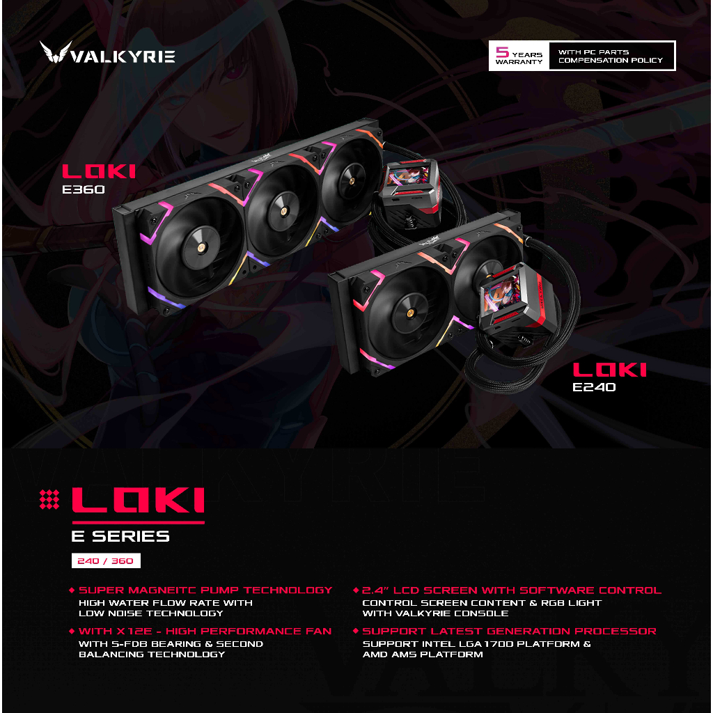 # VALKYRIE E-Series [ E240 / E360 ] 2.4"LCD RGB AIO Liquid CPU Cooler ...