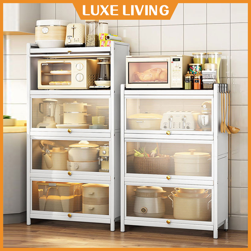 LX Kitchen Organizer Storage Rack Multilayer With Door Plate