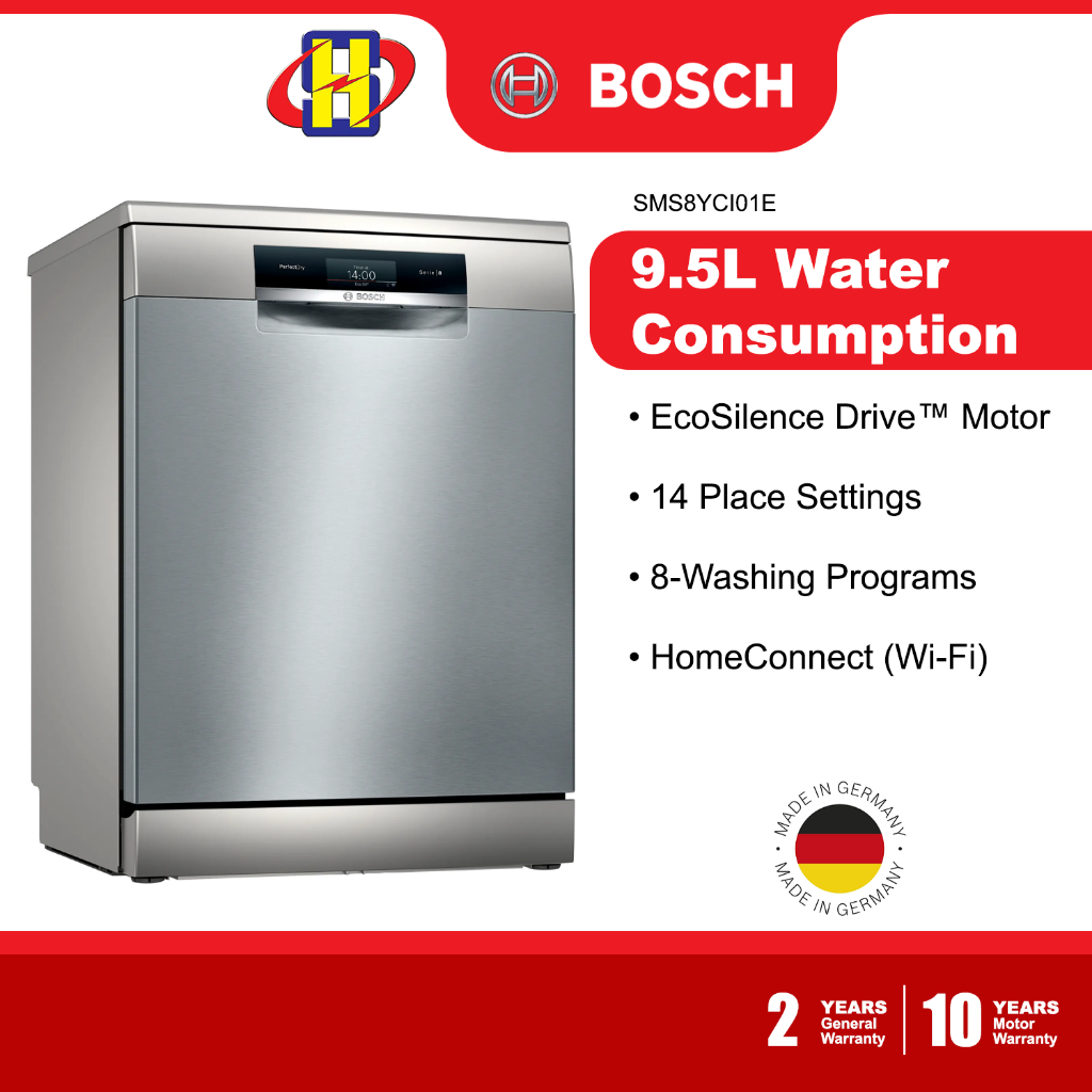 Bosch Dishwasher (14Place Setting) EcoSilence Drive PerfectDry