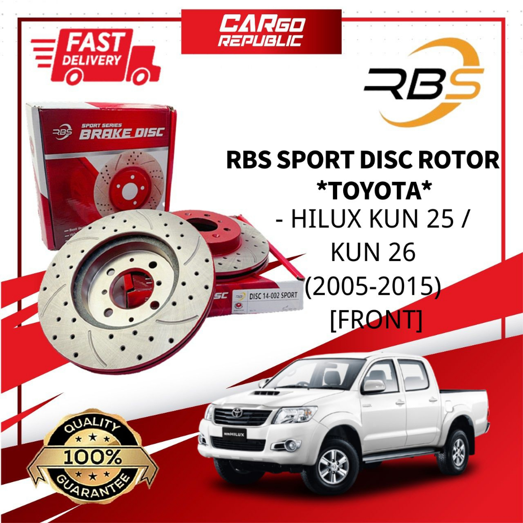 RBS Sport Disc Rotor Toyota Hilux KUN25 / KUN26 (2005-2015) Front ...