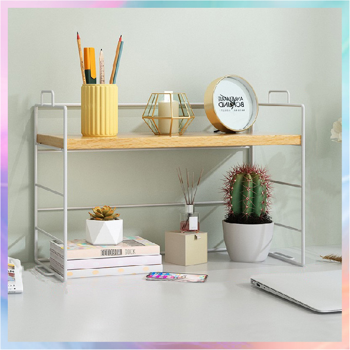 Book Rack Desk Organizer Stationery Table Shelf Table Organizer Multilayer Desktop Rack Rak
