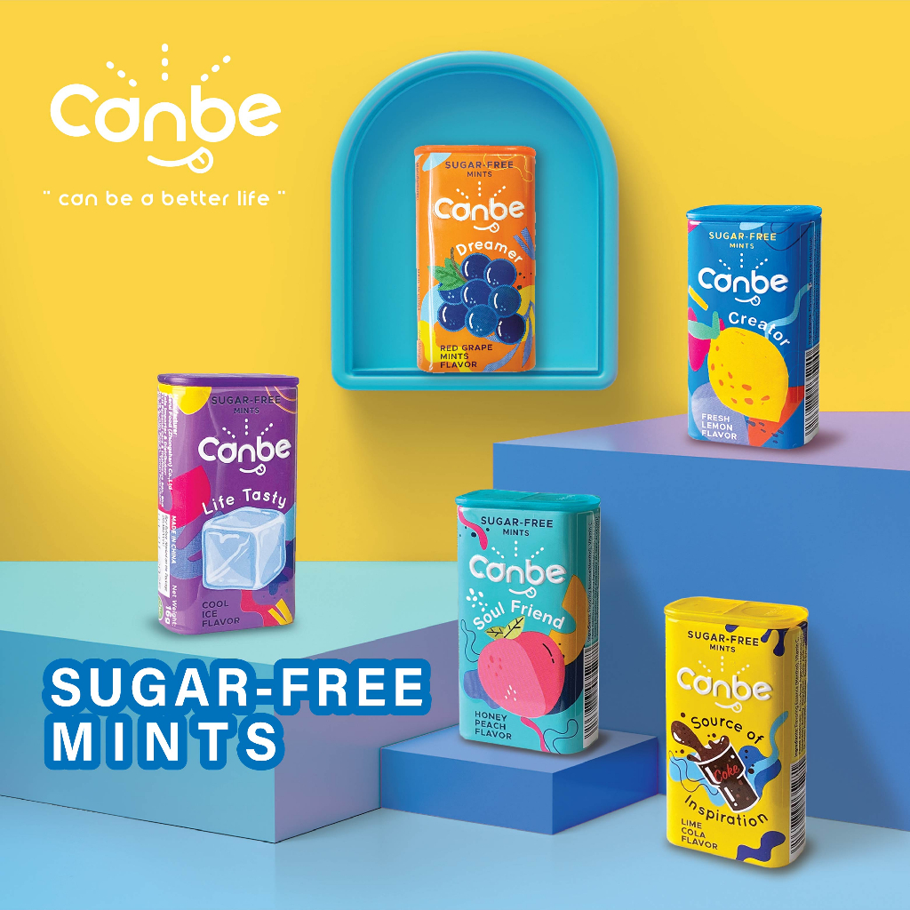 Canbe Zero Sugar/ Sugar Free Candy (16gm) Honey Peach/ Fresh Lemon/ Red