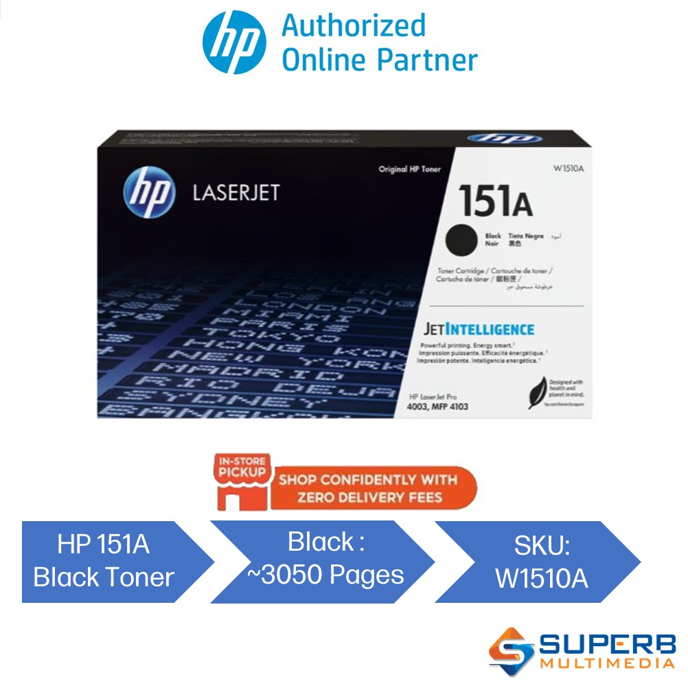 HP 151A W1510A / 151X W1510X Black Original LaserJet Toner Cartridge ...