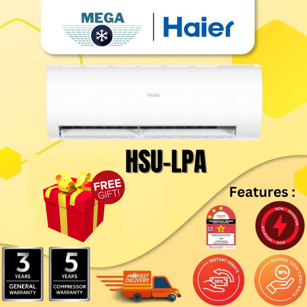 HAIER 1.0HP 2.5HP R32 AIR COND HSULPA SERIES NON INVERTER AIRCOND