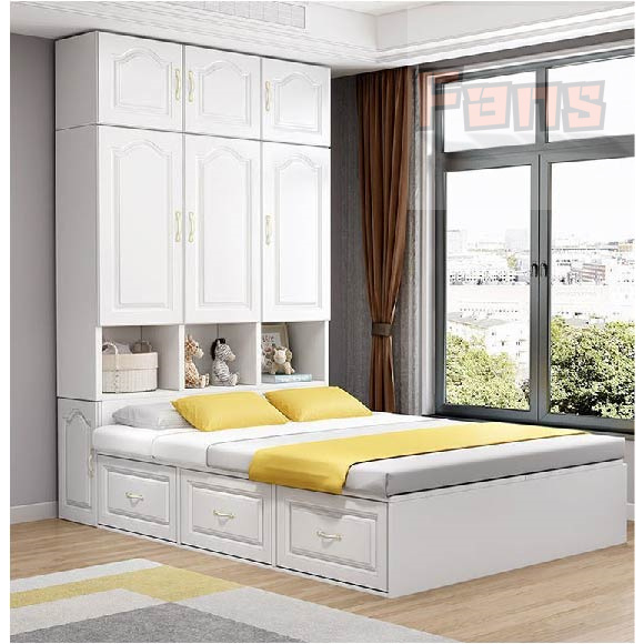 Bedroom Set   Set Bilik Tidur Multi-function Solid Wood With Wardrobe 