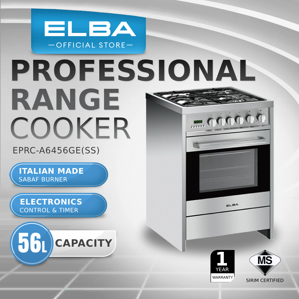 ELBA 56L Professional Range Cooker EPRCA6456GE(SS) 8Function Oven
