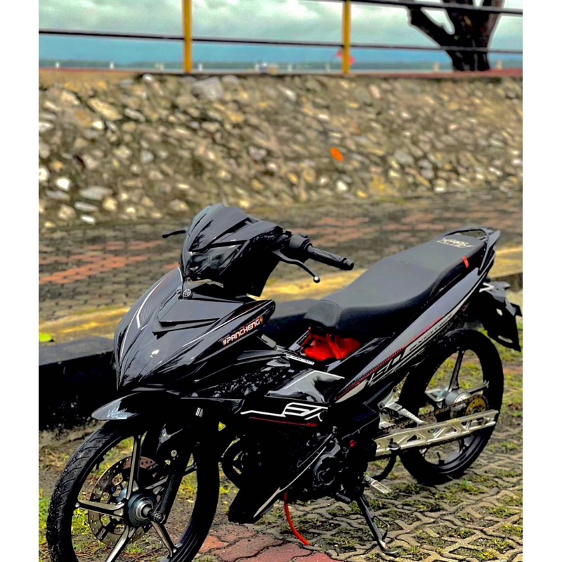 COVERSET EXCITER RC FULL BLACK Y15 V1V2 FREE AMBLEM LOGO YAMAHA