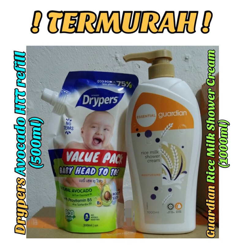 [ Sabun Baby / Shower Cream ] SET COMBO Guardian Rice Milk 1000ml ...