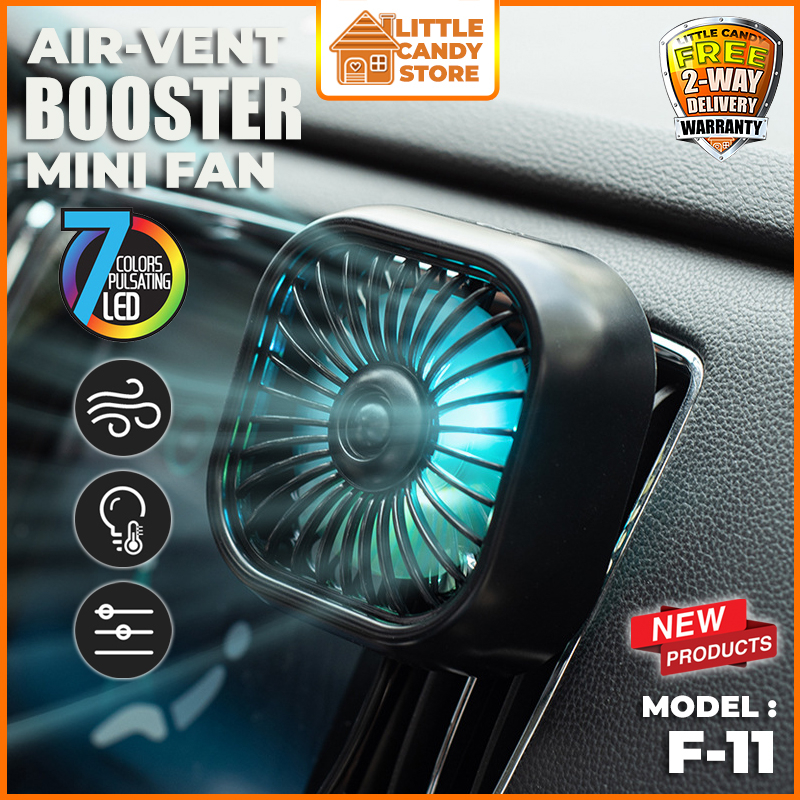 Car Air Vent Booster Fan 30° Adjustable Air Conditioning Cooler USB