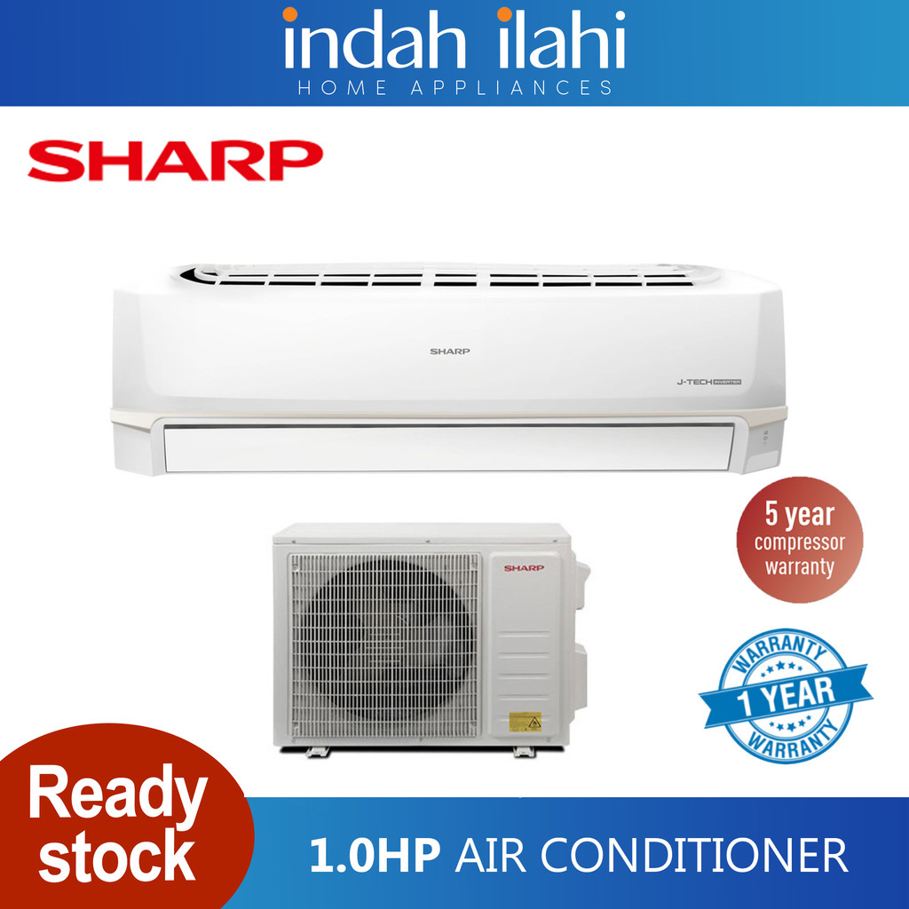 Sharp Inverter JTech Air conditioner 1.0HP R32 AHX9AED Shopee Malaysia