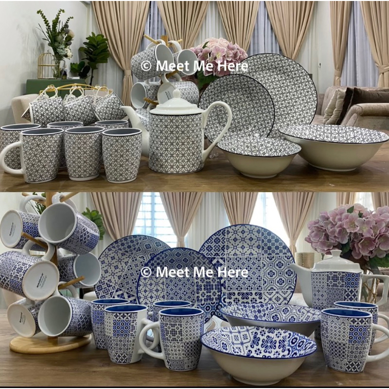 Combo Set Pinggan Mangkuk Giacomo Set Plate Dinnerware Dinner Set Kaca ...