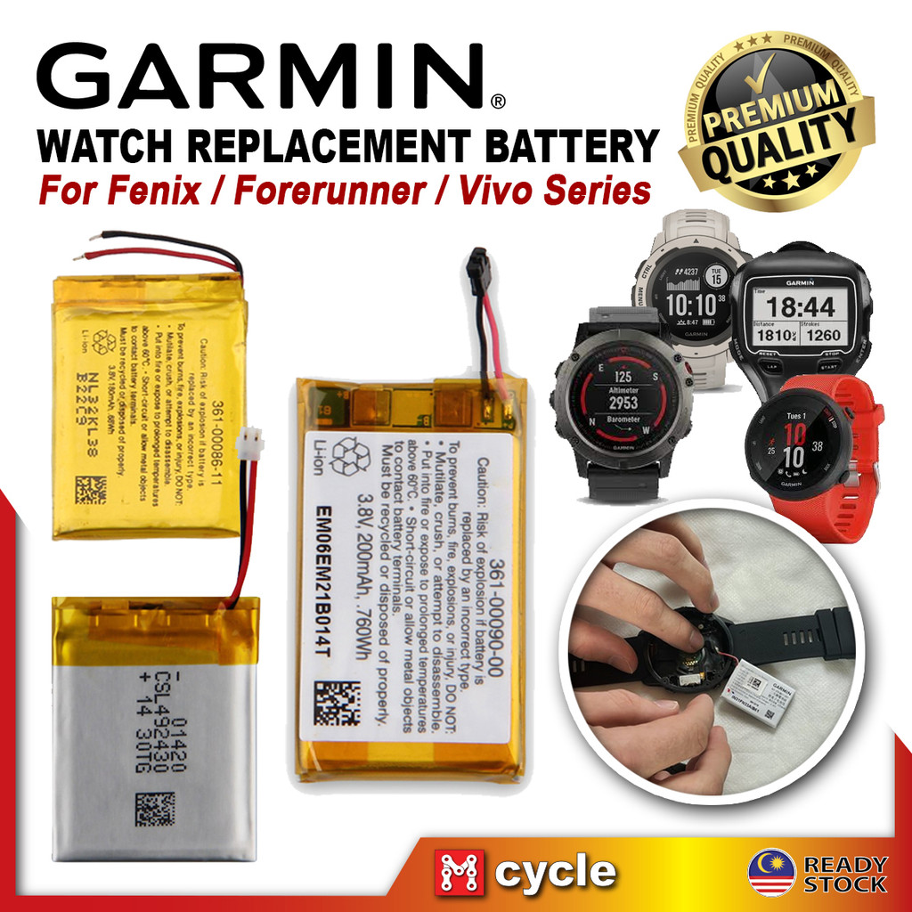 GARMIN Watch Replacement Lithium Battery for Fenix Forerunner