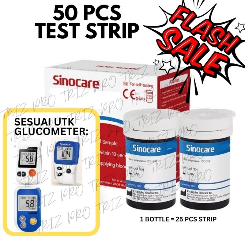 HARGA MURAH! 50 TEST STRIP GLUCOSE METER CEK KENCING MANIS