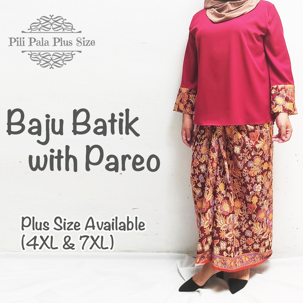 **2 for RM 60** Blouse Batik Muslimah Plus Size 4XL & 7XL and Pario ...