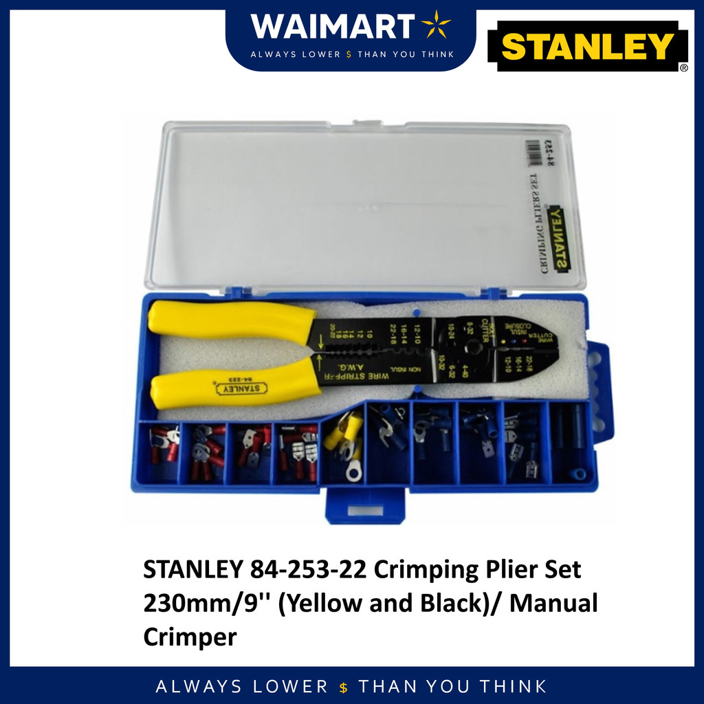 STANLEY 8425322 Crimping Plier Set 230mm/9'' (Yellow and Black