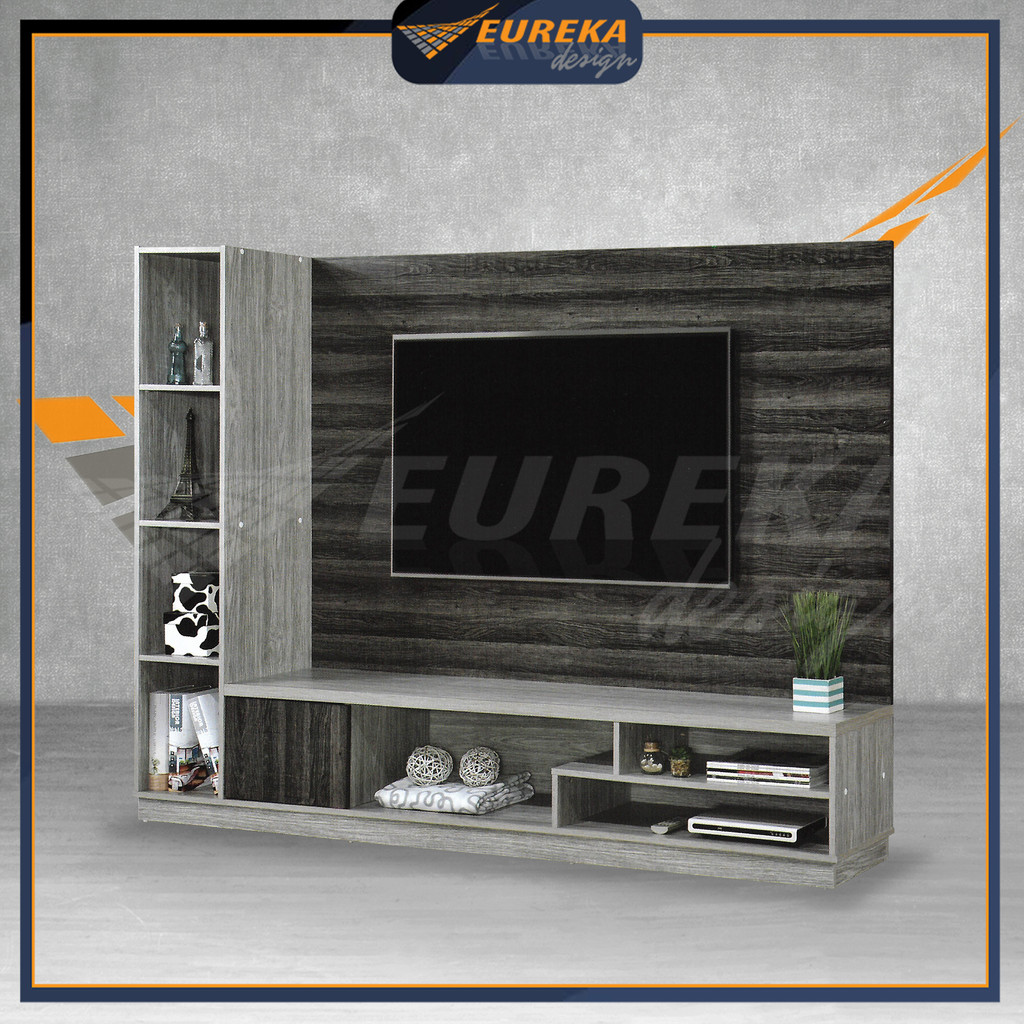 EUREKA 7ft Wooden Wall Hung TV / Almari TV Dinding GVM91EC (Deliver & Installation Klang